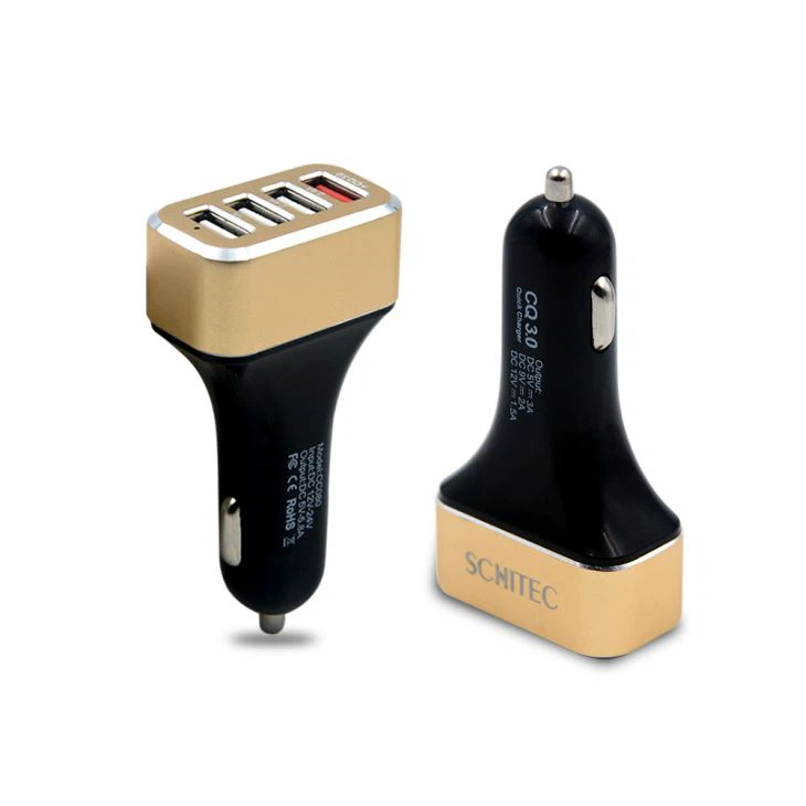 Qc 3.0 Avtomobilski polnilec USB polnilec s 4 vrati